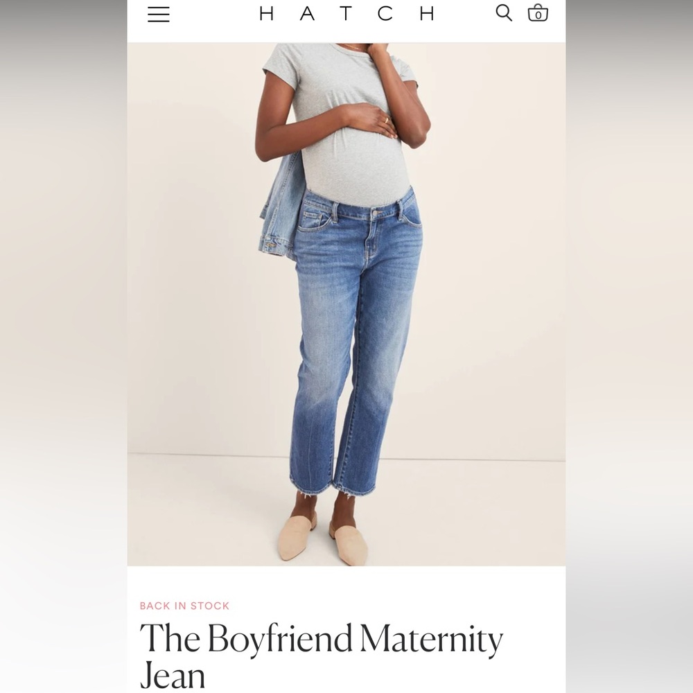 Hatch Maternity - The Boyfriend Maternity Jean. Medium wash. Size 28.